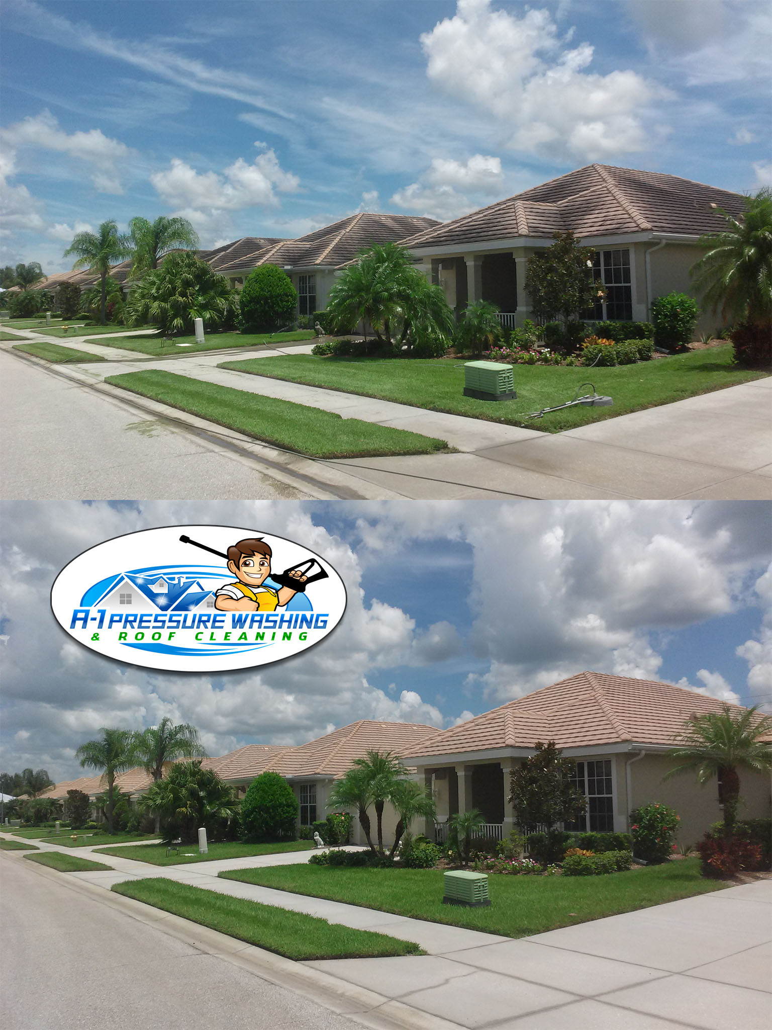 A-1 Pressure Washing & Roof Cleaning, Serving Sarasota, Charlotte, Manatee, and Lee Counties since  1996 - FREE ESTIMATES 941-815-8454